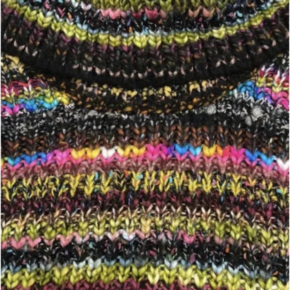 $198 Anthropologie Piera Knit Turtleneck Poncho X Small / Small Multicolor NWT - Picture 3 of 15
